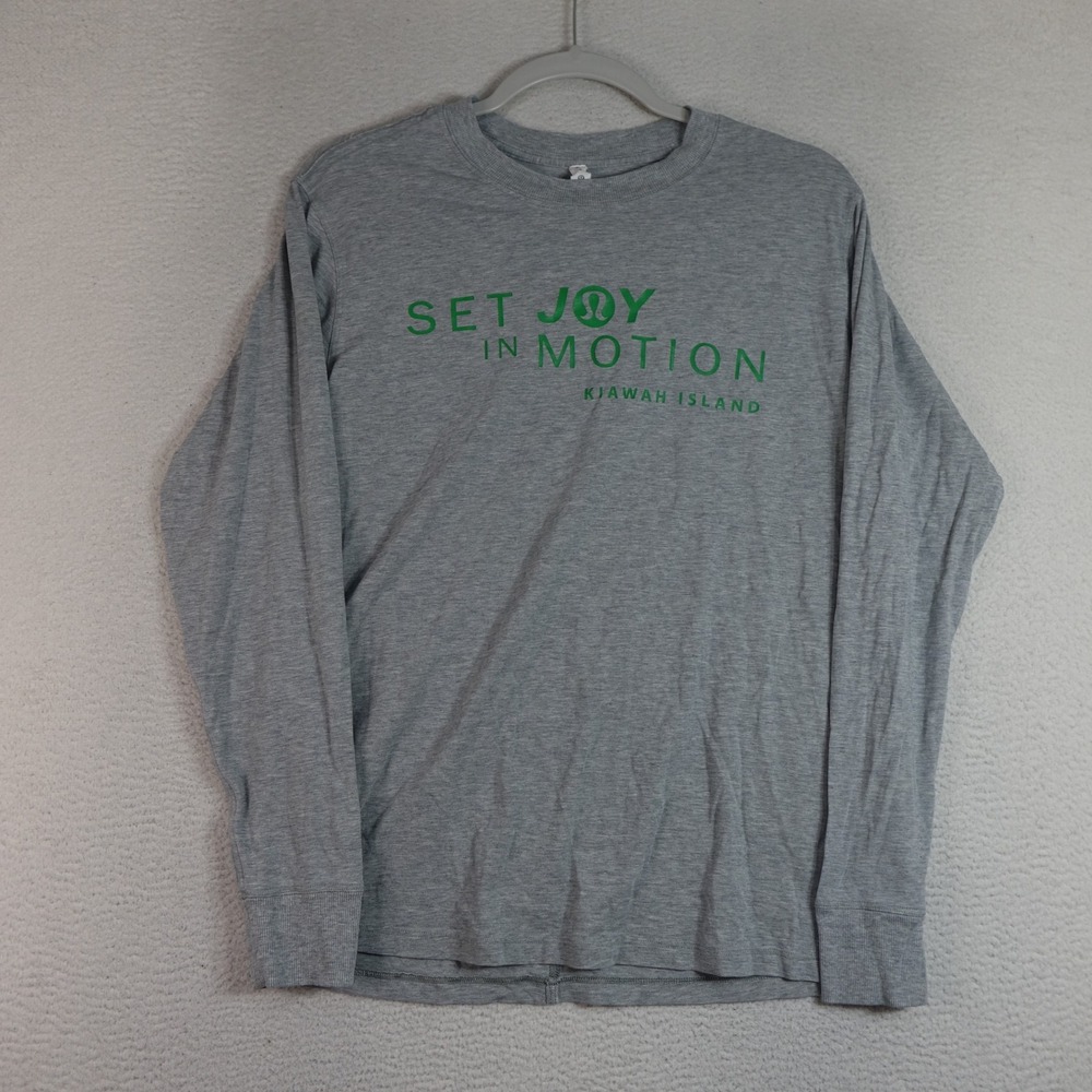 Lululemon Kiawah Island Long Sleeve T Shirt Women 4 Gray Pima Cotton Joy Running